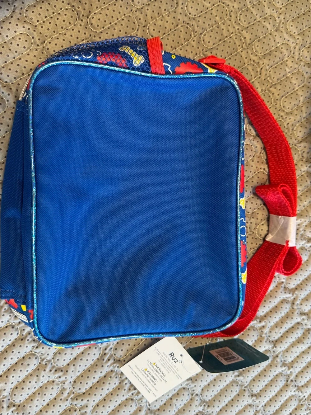 blue Disney Puppy Dog Pals insulated children's lunch bag featuring 3D